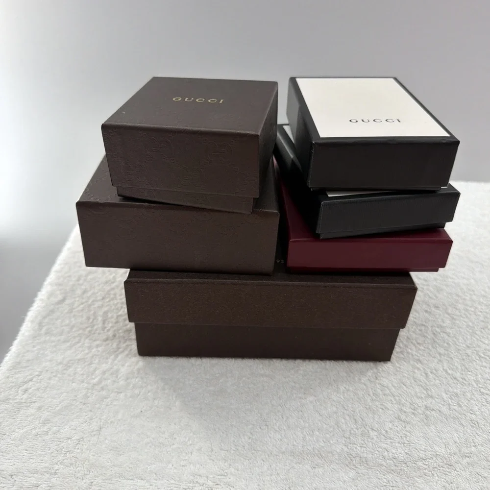 LOT 6 Boxes Gucci jewelry Gift vintage Empty boxes case storage Ribbons 2 Piece